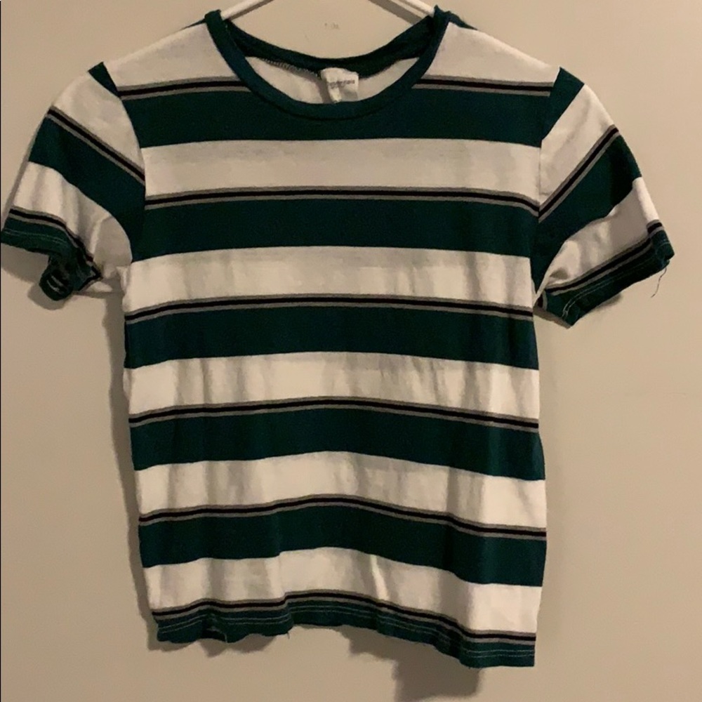 green stripe shirt